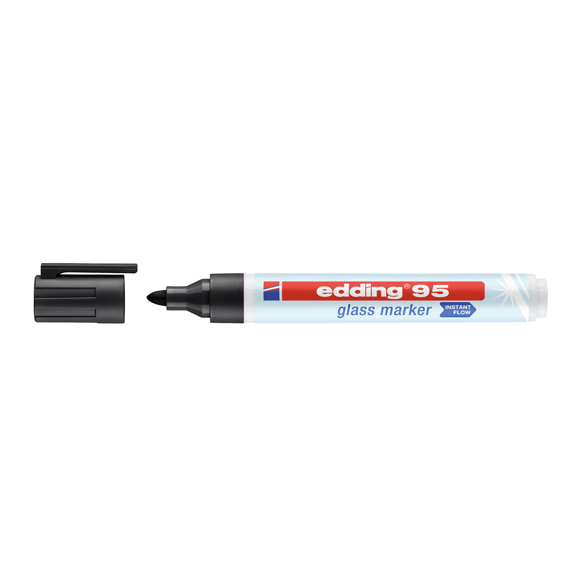 Marker Edding 95, suprafata sticla, varf rotund 1.5-3mm, negru Marker Edding 95, suprafata sticla, varf rotund 1.5-3mm, negru